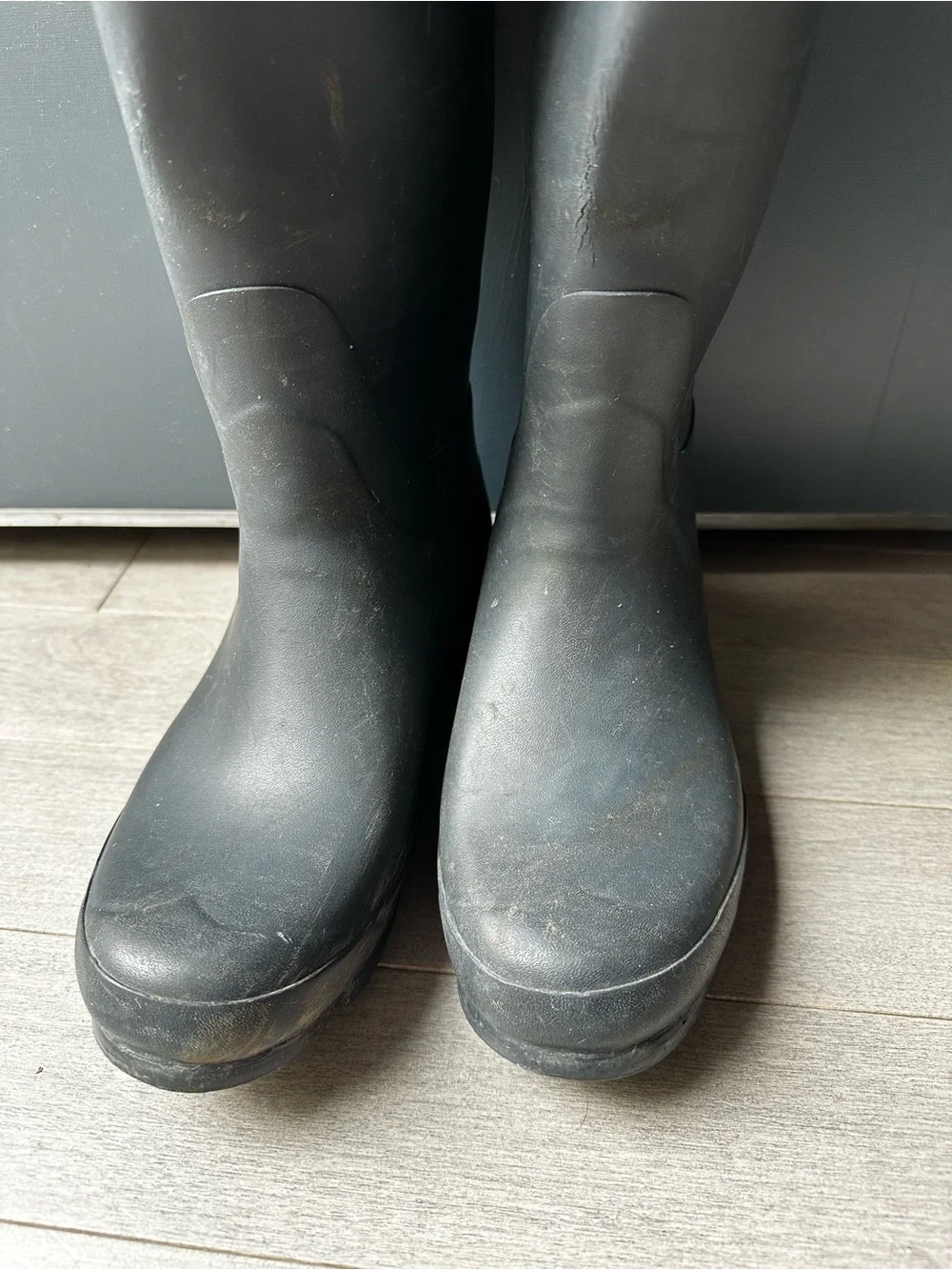 Women’s Hunter Blue Tall Waterproof Outdoor Side Buckle Rubber Boots Size 6